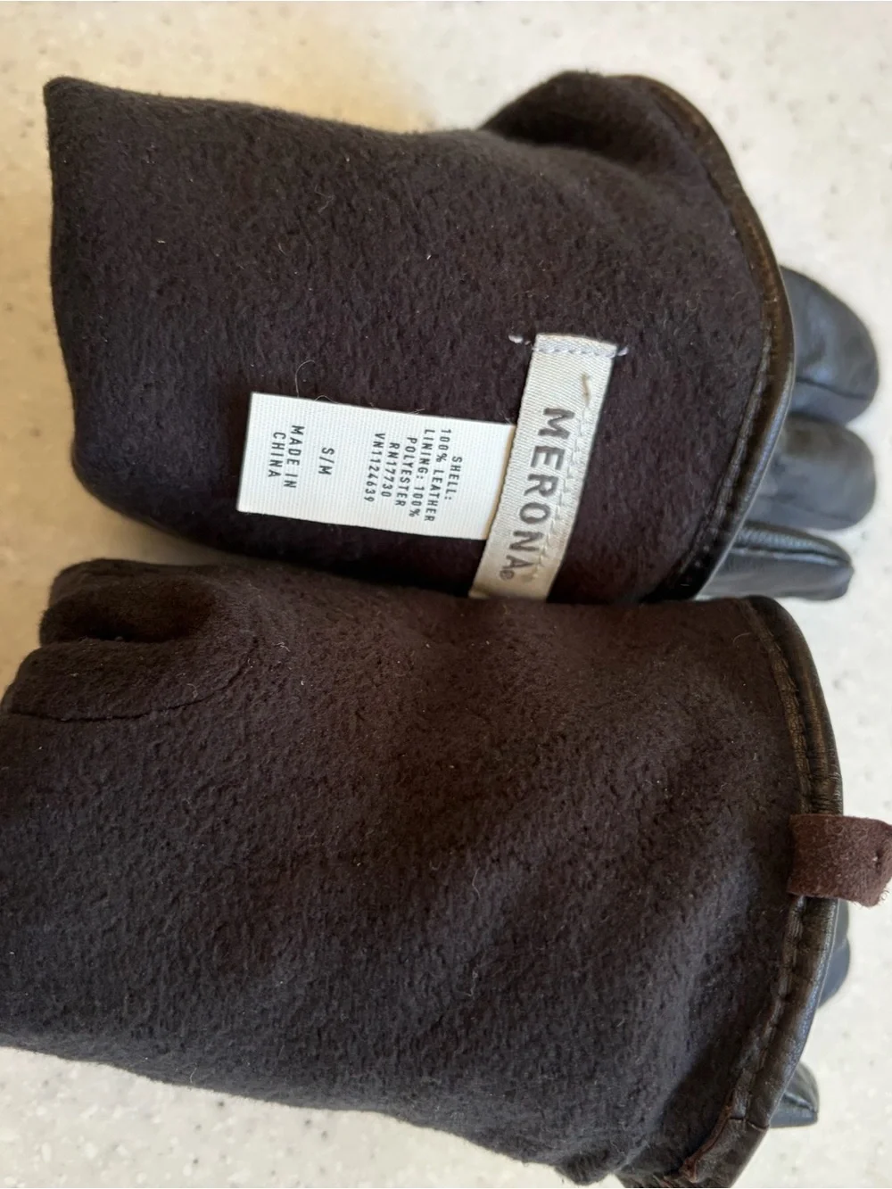Vintage Y2K Women’s Brown Black Blue Leather Embroidered Gloves. Size S/M